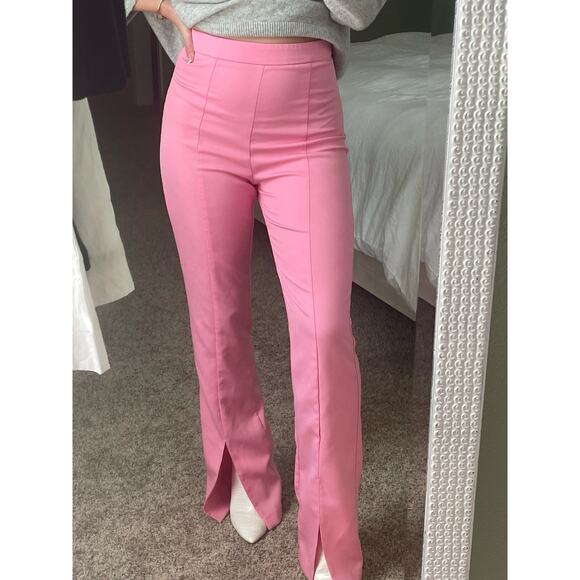 Do+Be Pink Slit Hem Flare Leg Barbiecore Pant Size S - Picture 1 of 12